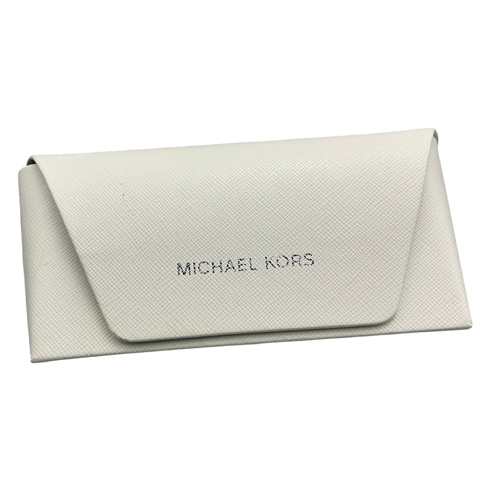 Michael Kors White Saffiano Leather Sunglasses Case with Cleaning Cloth